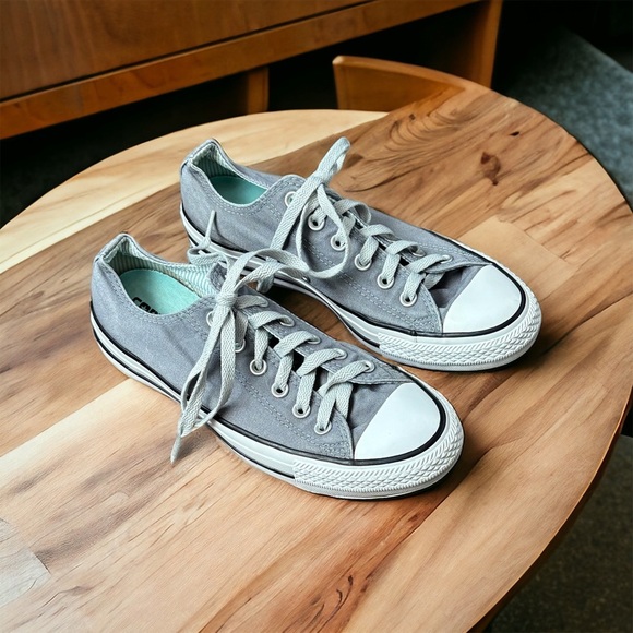 Converse Chuck Taylor Low Top Gray White/Teal. Size 9 Women’s Size 7 Men’s. - Picture 5 of 6